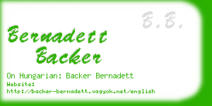 bernadett backer business card